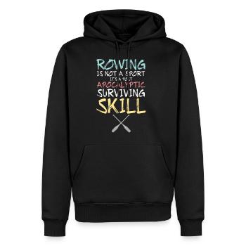 ramer rameur rameur rame à la rame sports nautiques - Sweat à capuche Premium bio Homme - noir - Devant - Nico (187cm)