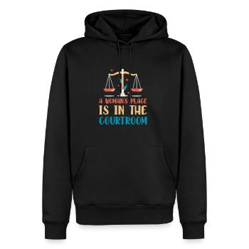 A Woman's Place Is In The Courtroom 3 - Männer Premium Bio Hoodie - Schwarz - Vorne - Nico (187cm)