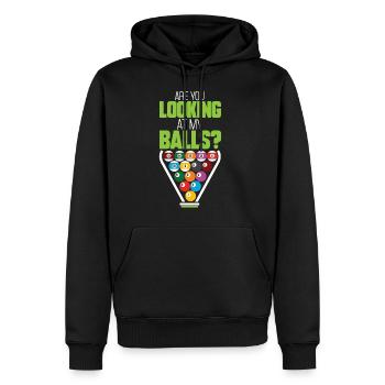 billard billard billard idée cadeau boule de billard que - Sweat à capuche Premium bio Homme - noir - Devant - Nico (187cm)
