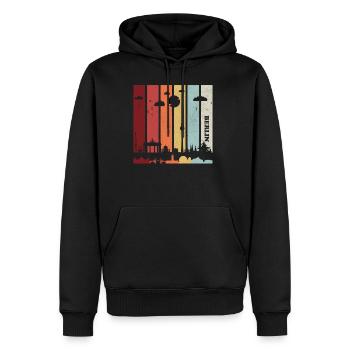 Berlin Shirt Vintage Berlin - Sweat à capuche Premium bio Homme - noir - Devant - Nico (187cm)