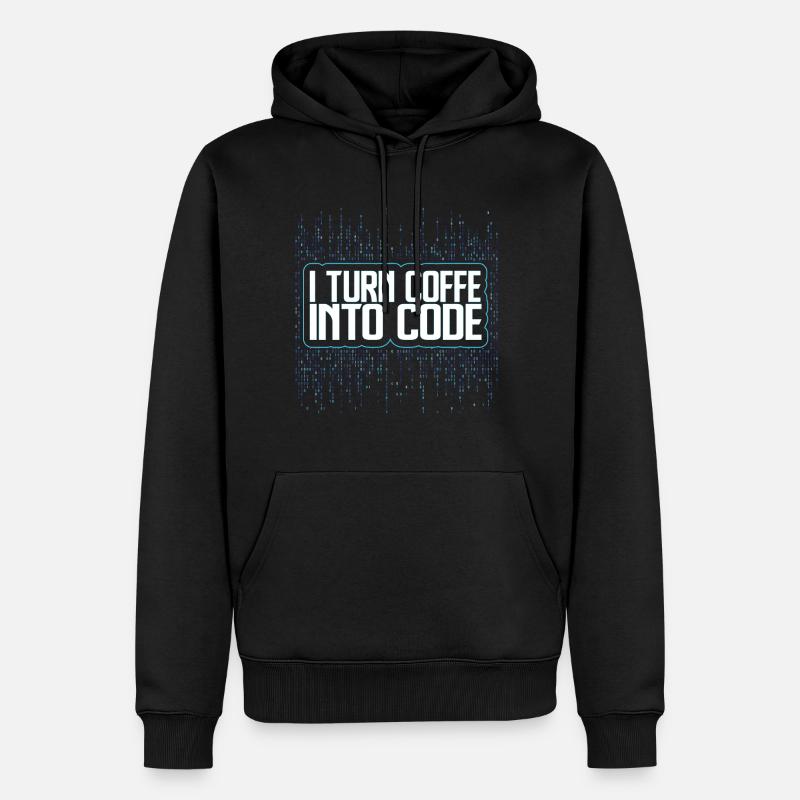 Funny Programmers Coding Coffee Gift - Männer Premium Bio Hoodie - Schwarz