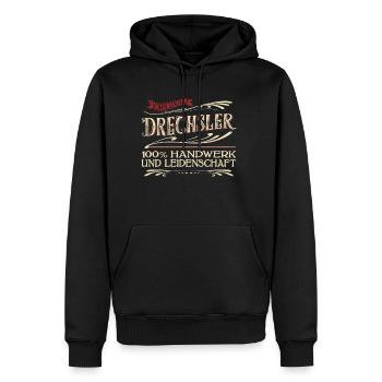 Retro Design Beruf Drechsler Meister Handwerk - Männer Premium Bio Hoodie - Schwarz - Vorne - Nico (187cm)