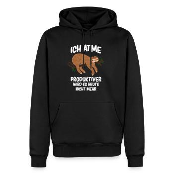 Ich atme - Faultier Faulenzer - Männer Premium Bio Hoodie - Schwarz - Vorne - Nico (187cm)