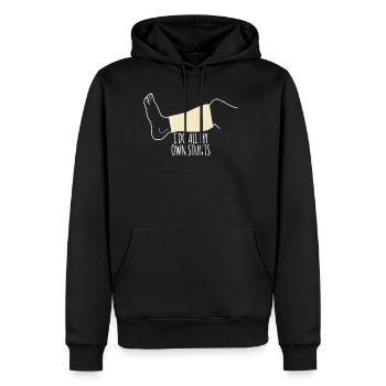I Do All My Own Stunts T-Shirt Gebrochener Fuß - Männer Premium Bio Hoodie - Schwarz - Vorne - Nico (187cm)