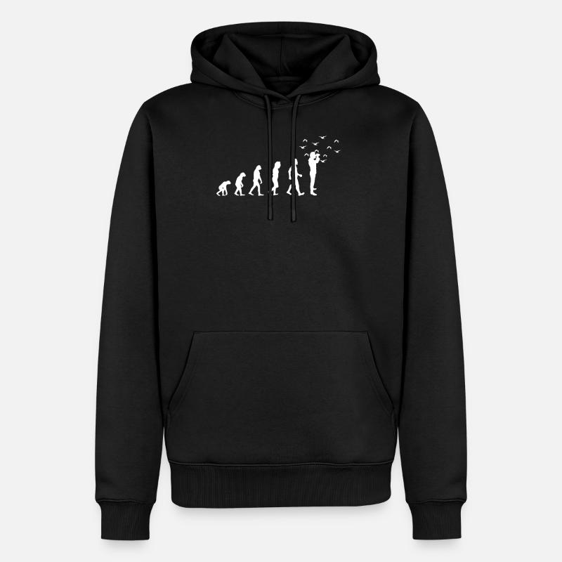 Evolution Vogelbeobachter Vogel Nerd - Männer Premium Bio Hoodie - Schwarz
