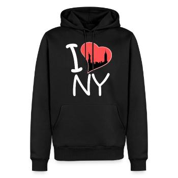 I heart NY Love New York gift Geschenk liebe NY - Männer Premium Bio Hoodie - Schwarz - Vorne - Nico (187cm)