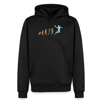 Cadeau de t-shirt de joueur de handball d'évolution - Sweat à capuche Premium bio Homme - noir - Devant - Nico (187cm)
