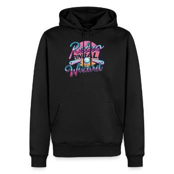 Pinball Automat Retro Vintage Wizard - Men’s Premium Organic Hoodie - black - Front - Nico (187cm)