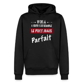 Portugais parfait - Sweat à capuche Premium bio Homme - noir - Devant - Nico (187cm)