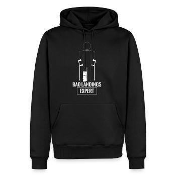 Bad Landings Expert T-Shirt Geschenk Beinbruch - Männer Premium Bio Hoodie - Schwarz - Vorne - Nico (187cm)