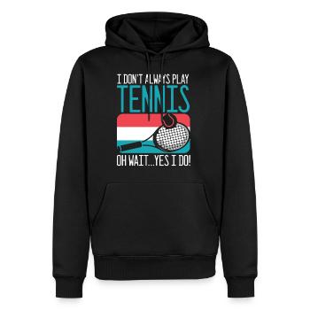 tennis tennisspieler tennisschläger tennisplatz sp - Männer Premium Bio Hoodie - Schwarz - Vorne - Nico (187cm)