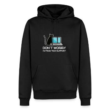 Don't Worry I'm From Tech Support - Männer Premium Bio Hoodie - Schwarz - Vorne - Nico (187cm)
