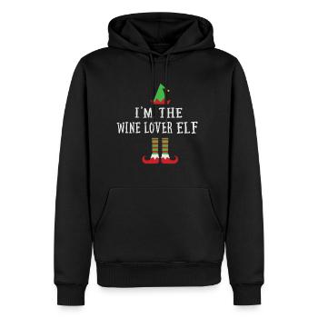 Je suis l'amateur de vin Elf Famiy Matching Xmas Pj - Sweat à capuche Premium bio Homme - noir - Devant - Nico (187cm)