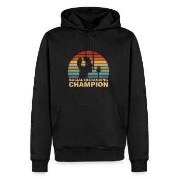 Radio amateur radio amateur champion de la distanciation sociale - Sweat à capuche Premium bio Homme - noir - Devant - Nico (187cm)