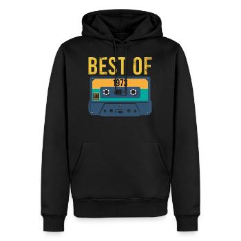 Vintage Best of 1973 Birthday Retro - Men’s Premium Organic Hoodie - black - Front - Nico (187cm)