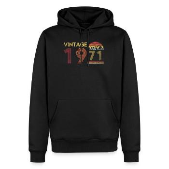 Vintage 1971 randonneur alpiniste 50e anniversaire - Sweat à capuche Premium bio Homme - noir - Devant - Nico (187cm)