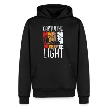 photographer photography photo camera take photos - Men’s Premium Organic Hoodie - black - Front - Nico (187cm)