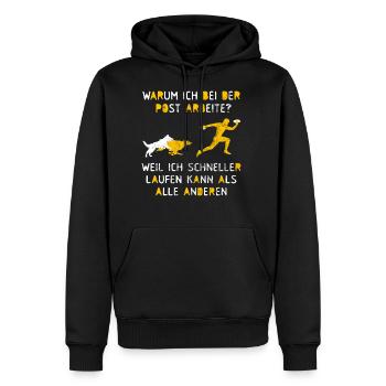 Postbote Paketbote Hunde Zusteller Briefträger - Männer Premium Bio Hoodie - Schwarz - Vorne - Nico (187cm)