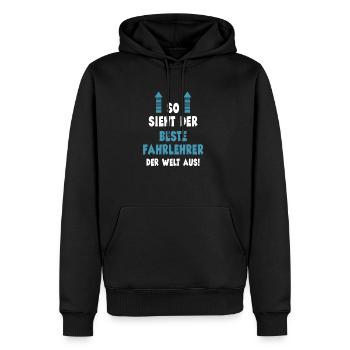 So Sieht Der Beste Fahrlehrer Der Welt Aus - Männer Premium Bio Hoodie - Schwarz - Vorne - Nico (187cm)