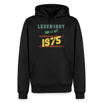 Vintage Legendary since 1975 Birthday Retro - Sweat à capuche Premium bio Homme - noir - Devant - Nico (187cm)