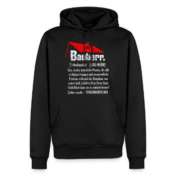 Vintage Bauherr Hausbau Eigenheim lustiges Geschen - Männer Premium Bio Hoodie - Schwarz - Vorne - Nico (187cm)