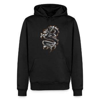 Japanischer Chinesischer Drache Dragon - Männer Premium Bio Hoodie - Schwarz - Vorne - Nico (187cm)