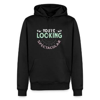 Optiker Optik Brille Geschenkidee Augenarzt Augeno - Männer Premium Bio Hoodie - Schwarz - Vorne - Nico (187cm)