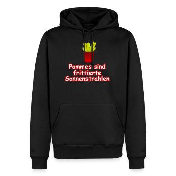 Pommes sind frittierte Sonnenstrahlen - Männer Premium Bio Hoodie - Schwarz - Vorne - Nico (187cm)