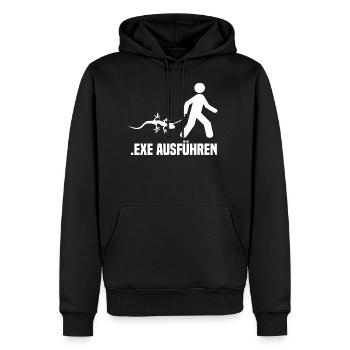 .EXE ausführen - Admin - Männer Premium Bio Hoodie - Schwarz - Vorne - Nico (187cm)