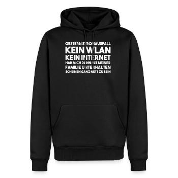 Gestern Stromausfall - Admin - Männer Premium Bio Hoodie - Schwarz - Vorne - Nico (187cm)