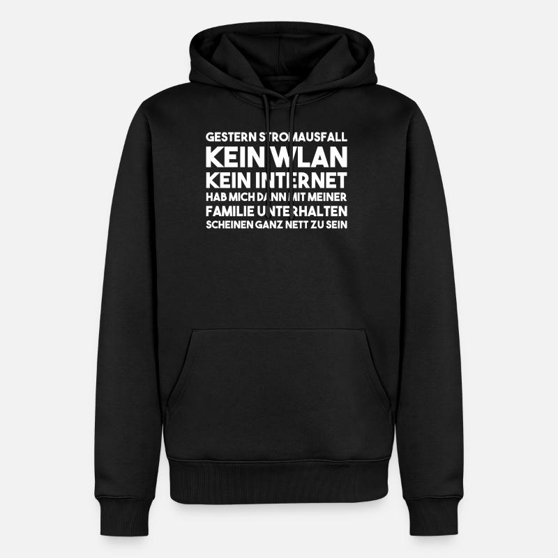 Gestern Stromausfall - Admin - Männer Premium Bio Hoodie - Schwarz