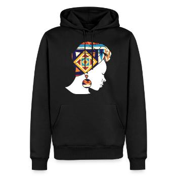 Afrikanische Frau Kente Kunst - Männer Premium Bio Hoodie - Schwarz - Vorne - Nico (187cm)