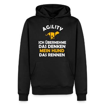 Agility Hundesport - Sweat à capuche Premium bio Homme - noir - Devant - Nico (187cm)