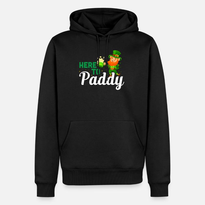 patricks day here to paddy - Sweat à capuche Premium bio Homme - noir