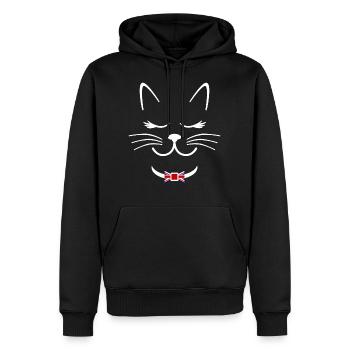Larry Le Chat - Sweat à capuche Premium bio Homme - noir - Devant - Nico (187cm)