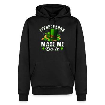patricks day Leprechauns - Sweat à capuche Premium bio Homme - noir - Devant - Nico (187cm)