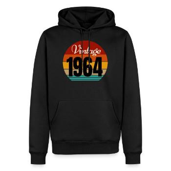 Jahrgang 1964 - Männer Premium Bio Hoodie - Schwarz - Vorne - Nico (187cm)
