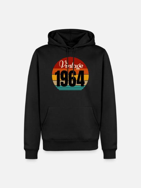 Jahrgang 1964 - Männer Premium Bio Hoodie - Schwarz