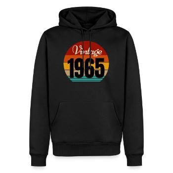 Jahrgang 1965 - Männer Premium Bio Hoodie - Schwarz - Vorne - Nico (187cm)