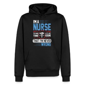 I’m a Nurse that I’m Wrong - Sweat à capuche Premium bio Homme - noir - Devant - Nico (187cm)
