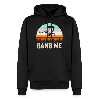 Disc golf Bang me - Sweat à capuche Premium bio Homme - noir - Devant - Nico (187cm)