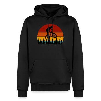 Mountainbike-Abfahrt - Männer Premium Bio Hoodie - Schwarz - Vorne - Nico (187cm)