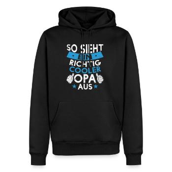opa, cooler opa, geschenkidee, geschenk, familie - Männer Premium Bio Hoodie - Schwarz - Vorne - Nico (187cm)