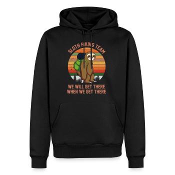 Sloth Kiking Team - Sweat à capuche Premium bio Homme - noir - Devant - Nico (187cm)