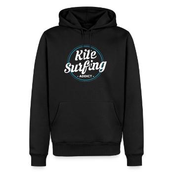 Kitesurf Addict T-shirt cadeau kitesurf - Sweat à capuche Premium bio Homme - noir - Devant - Nico (187cm)