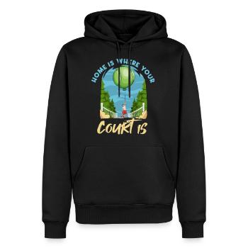 Tennis design de tennis pour un fan de tennis - Sweat à capuche Premium bio Homme - noir - Devant - Nico (187cm)