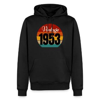 Jahrgang 1953 - Männer Premium Bio Hoodie - Schwarz - Vorne - Nico (187cm)