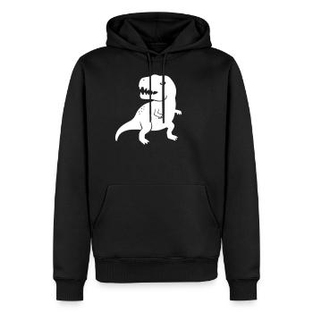 Dinosaur Tyrannosaurus Rex - Sweat à capuche Premium bio Homme - noir - Devant - Nico (187cm)