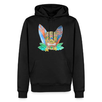 TIKI Ancestor God Figure Surf Boards 1 - Sweat à capuche Premium bio Homme - noir - Devant - Nico (187cm)