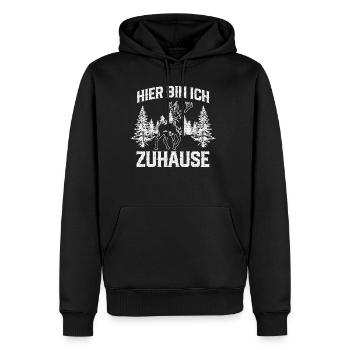 Me voici chez moi - Jäger - Sweat à capuche Premium bio Homme - noir - Devant - Nico (187cm)